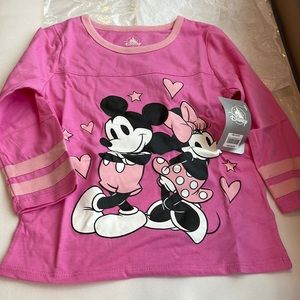 Brand new with tags disney Mickey and Minnie girls baseball t shirt size 7/8